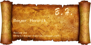 Beyer Henrik névjegykártya